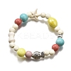 Porcelain Beads & Synthetic Howlite Beads Stretch Bracelets for Women LS-BJEW-D307-02C-2