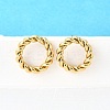 Ion Plating(IP) 304 Stainless Steel Twist Rope Ring Stud Earrings for Woman EJEW-N097-006LG-4