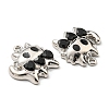 Rack Plating Alloy Enamel with Rhinestone Pendants PALLOY-K010-40P-3