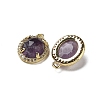 Natural Amethyst Faceted Oval Pendants G-I375-02G-08-2