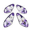 4Pcs Transparent Epoxy Resin Butterfly Wings Pendants RESI-C057-07C-1