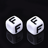 Acrylic Horizontal Hole Letter Beads X-PL37C9129-F-2
