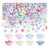 800Pcs 8 Colors UV Plating Iridescent Acrylic Bead Caps OACR-PH0004-29-7