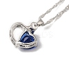 Resin Heart Pendant Necklace with Singapore Chains LS-NJEW-C003-01A-3