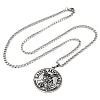 201 Stainless Steel Pendant Necklaces NJEW-C066-04P-2