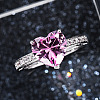 Brass Micro Pave Cubic Zirconia Finger Rings for Women FS-WGC99AF-02-2