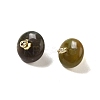 Natural Indian Agate Rondelle Charms with Rack Plating Brass Loops G-G110-05B-08-2