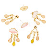 2 Pairs 2 Colors Cloud Alloy Enamel Dangle Stud Earrings for Women EJEW-TA0001-49B-2