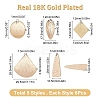 Beebeecraft 40Pcs 5 Style Brass Pendants KK-BBC0003-25-2