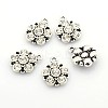 Antique Silver Plated Alloy Rhinestone Flower Pendants LS-ALRI-N016-05-2