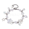 Alloy Star & Acrylic Heart Charm Bracelet BJEW-JB09688-1