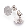304 Stainless Steel Ear Stud Findings STAS-O119-14A-P-1