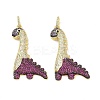 Brass Micro Pave Cubic Zirconia Pendants ZIRC-I063-45G-01-2