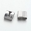 Tarnish Resistant Letter Style 201 Stainless Steel Square Slide Charms STAS-L132-03-1