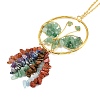 Butterfly Brass & Natural Green Aventurine Pendant Decorations HJEW-Z007-04G-05-2