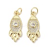 Rack Plating Rocket Brass Micro Pave Cubic Zirconia Pendants KK-E102-17G-1