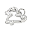 Brass Micro Pave Clear Cubic Zirconia Pendants KK-G522-53P-03-2