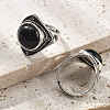 Natural Obsidian Adjustable Rings G-P560-03AS-13-2