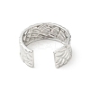 Non-Tarnish 304 Stainless Steel Textured Open Cuff Ring for Men Women RJEW-I085-23P-3