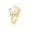 Brass Micro Pave Cubic Zirconia Finger Rings for Women RJEW-D340-02G-02-3