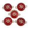 Dyed Natural White Jade Flat Round Links G-I375-08G-02-1