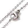 Non-Tarnish 304 Stainless Steel Owl Pendant Necklace for Women STAS-E154-20P-4