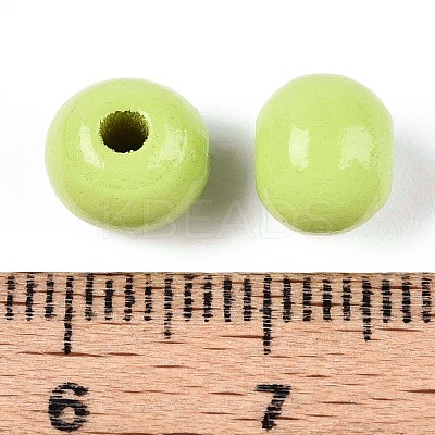 Spray Painted Round Natural Schima Wood Beads WOOD-A018-8mm-19-1