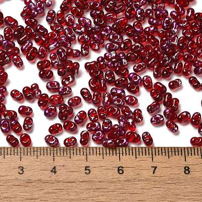 Spray Painted Glass Seed Beads SEED-F005-11A-01-1