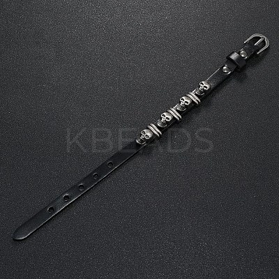 Alloy Skull Rivets Bracelet BJEW-C037-03A-1