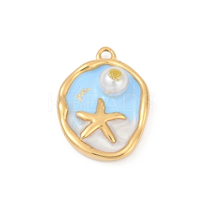 304 Stainless Steel Enamel Pendants STAS-C121-07A-G-1