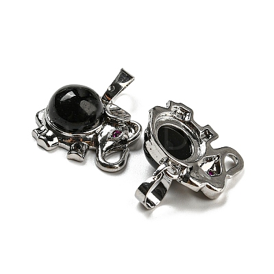 Natural Obsidian Pendants G-P517-04P-01-1