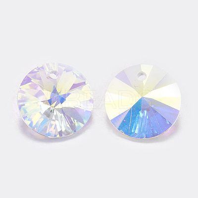 Faceted Glass Rhinestone Charms X-RGLA-F049-8mm-001AB-1