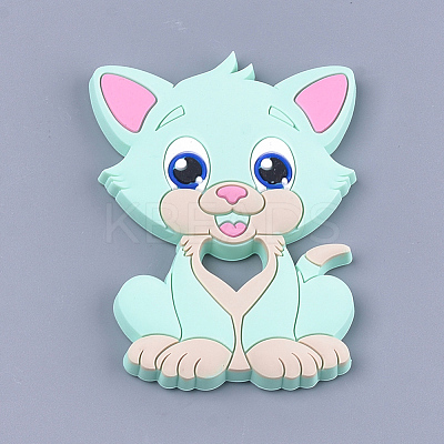 Food Grade Eco-Friendly Silicone Kitten Cabochons SIL-T052-08C-1