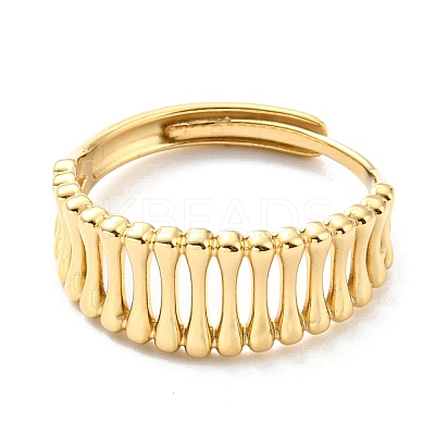304 Stainless Steel Hollow Adjustable Ring for Women RJEW-C016-07G-1