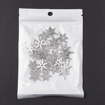 Christmas Snowflake Tibetan Style Alloy Pendants TIBEP-YW0001-58-1