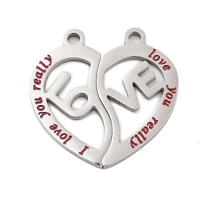 Non-Tarnish 304 Stainless Steel Split Pendants STAS-Z078-28P-1