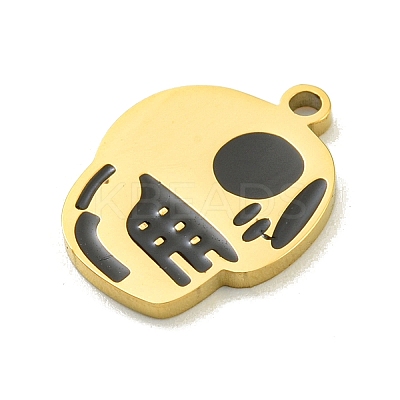 Halloween Theme Ion Plating(IP) 304 Stainless Steel Enamel Pendants STAS-M011-04G-1