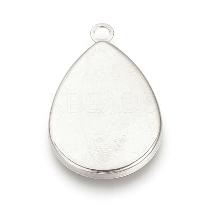 Tarnish Resistant 201 Stainless Steel Pendant Cabochon Settings LS-X-STAS-S057-34-1