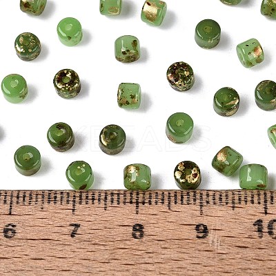 Imitation Jade Picasso Glass Beads SEED-Q039-05A-B01-1