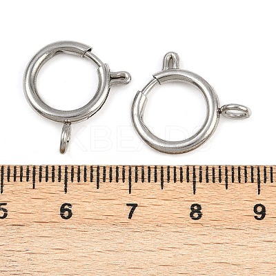 304 Stainless Steel Spring Ring Clasps STAS-B095-05G-P-1