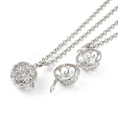 Brass with Rhinestone Pendant Necklaces NJEW-G089-03G-P-1