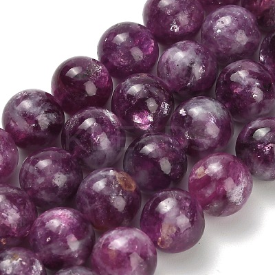 Natural Lepidolite Beads Strands G-L634-B01-8mm-1