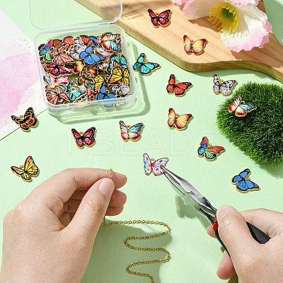 60Pcs 12 Colors Alloy Enamel Pendants FIND-CJ0011-13-1