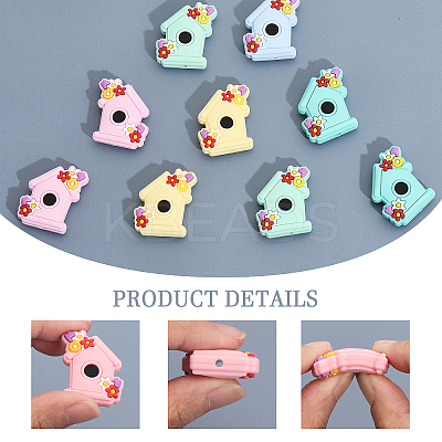 12Pcs 6 Colors Silicone Beads SIL-CA0002-45-1