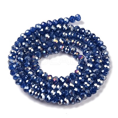Baking Electroplate Glass Beads Strands X-DGLA-A039-J4mm-B04-1