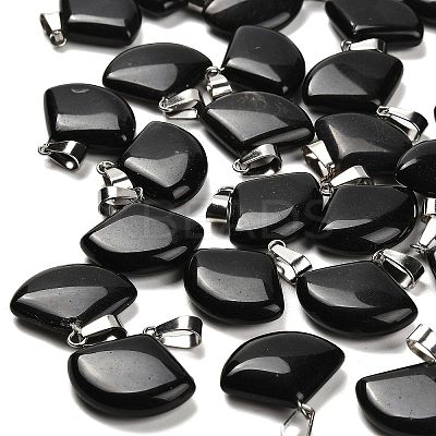 Natural Obsidian Pendants G-Z067-05P-02-1