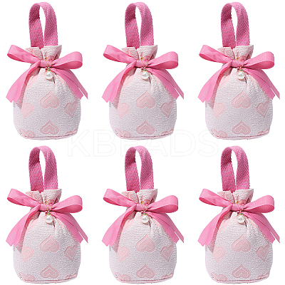 Heart Print Cloth Jewelry Drawstring Gift Bags ABAG-WH20015-11-1