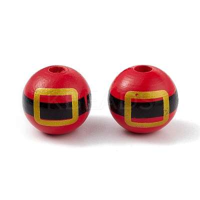Printed Natural Wood European Beads LS-WOOD-C015-06B-1