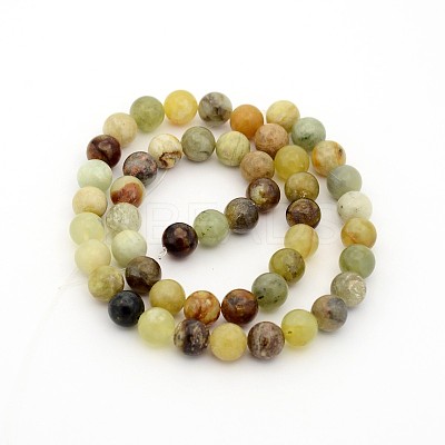 Natural Xiuyan Jade Round Bead Strands LS-G-P070-71-4mm-1