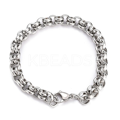 Tarnish Resistant 304 Stainless Steel Rolo Chain Bracelets LS-BJEW-Z011-14P-1